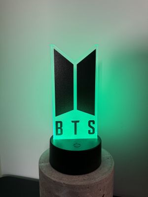 BTS – Светещо Лого (LED Фен Лампа  Декорация