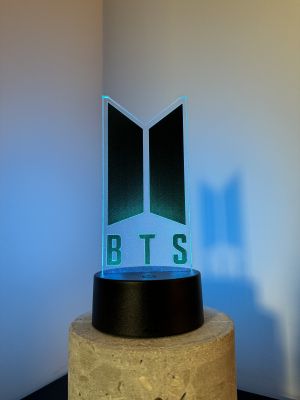 BTS – Светещо Лого (LED Фен Лампа  Декорация