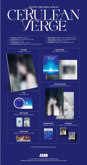 WENDY - CERULEAN VERGE PHOTOBOOK VER.+ Random Photocard (APPLE MUSIC) 