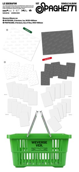 LE SSERAFIM - SPAGHETTI (Weverse Albums ver.) + Random Bookmark (SW) 