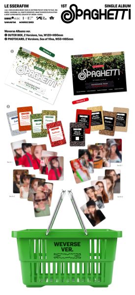 LE SSERAFIM - SPAGHETTI (Weverse Albums ver.) + Random Bookmark (SW) 