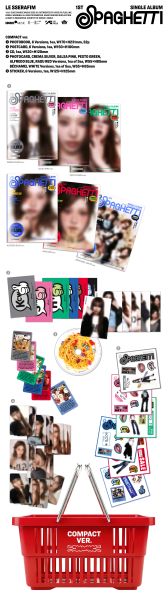 LE SSERAFIM - SPAGHETTI (COMPACT ver.) + Random Photocard (APPLE MUSIC) 
