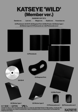 KATSEYE - 'WILD' (Member ver.)(5 types Random Ver.) + Random Photo Magnet (APPLE MUSIC) PRE - ORDER 